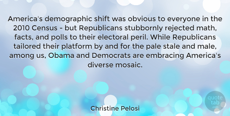 Christine Pelosi Quote About Math, America, Mosaics: Americas Demographic Shift Was Obvious...