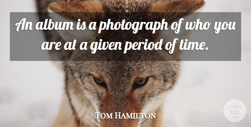 Tom Hamilton Quote About Album, Given, Period, Photograph: An Album Is A Photograph...