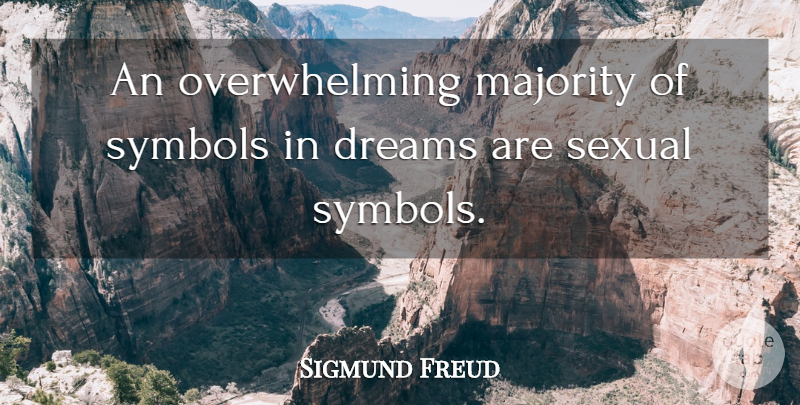 Sigmund Freud Quote About Dream, Majority, Overwhelming: An Overwhelming Majority Of Symbols...