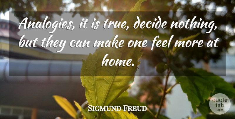 Sigmund Freud Quote About Peace, Home, Writing: Analogies It Is True Decide...