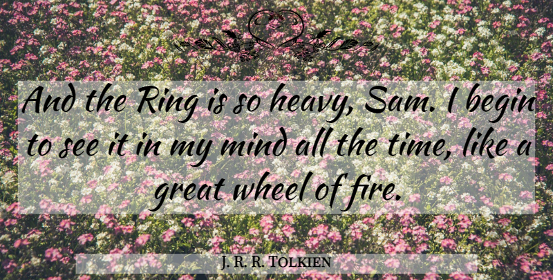 J. R. R. Tolkien Quote About Fire, Mind, Wheels: And The Ring Is So...