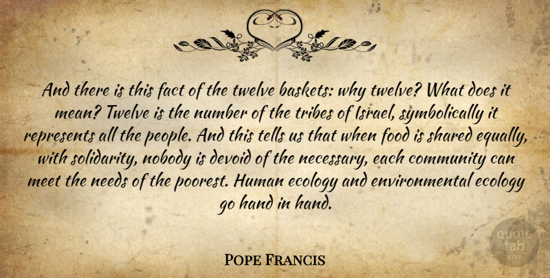 Pope Francis Quote About Mean, Israel, Hands: And There Is This Fact...