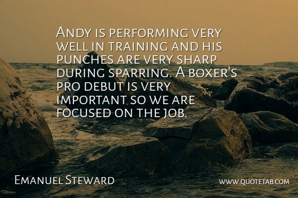 Emanuel Steward Quote About Andy, Debut, Focused, Performing, Pro: Andy Is Performing Very Well...