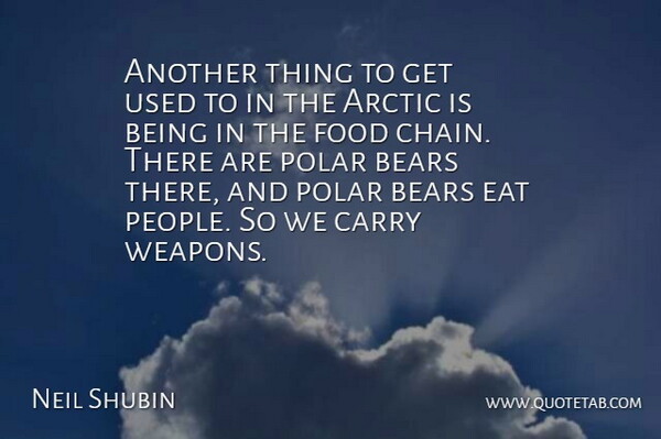 Neil Shubin Quote About Arctic, Bears, Carry, Eat, Food: Another Thing To Get Used...