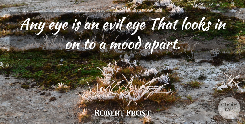 Robert Frost Quote About Eye, Evil, Looks: Any Eye Is An Evil...
