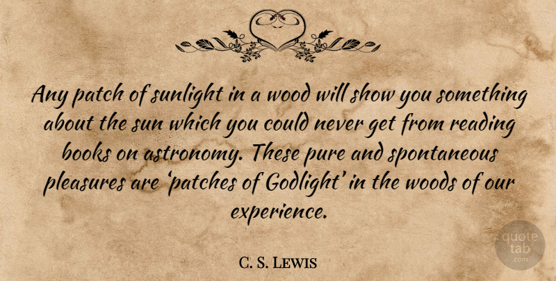 C. S. Lewis Quote About Book, Reading, Woods: Any Patch Of Sunlight In...