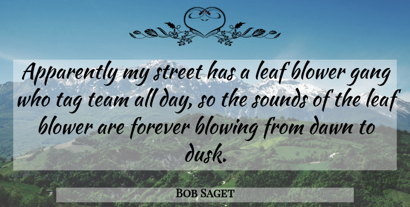 Bob Saget Quote About Team, Forever, Tag: Apparently My Street Has A...
