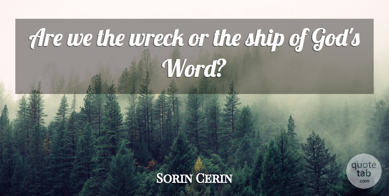 Sorin Cerin Quote About Death, Ship, Wreck: Are We The Wreck Or...