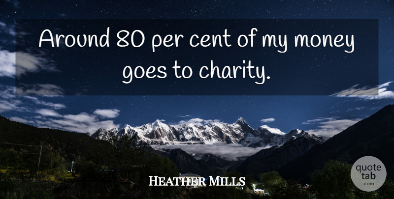 Heather Mills Quote About Charity, Cents: Around 80 Per Cent Of...