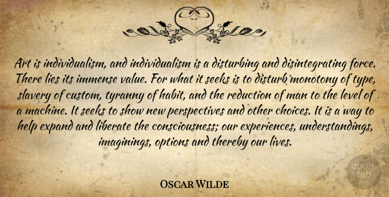 Oscar Wilde Quote About Art, Lying, Men: Art Is Individualism And Individualism...