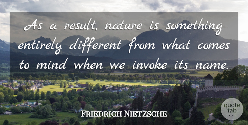Friedrich Nietzsche Quote About Nature, Names, Mind: As A Result Nature Is...