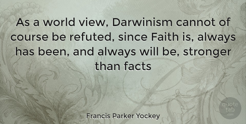 Francis Parker Yockey Quote About Views, Stronger, World: As A World View Darwinism...