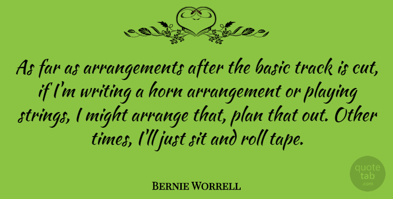 Bernie Worrell Quote About Writing, Cutting, Track: As Far As Arrangements After...