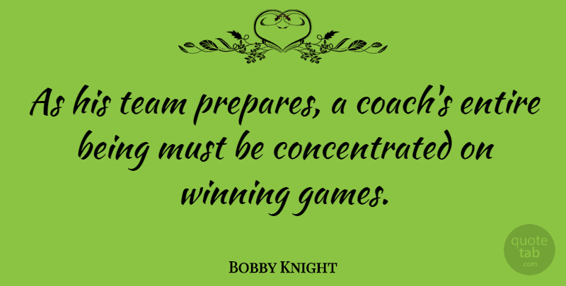 Bobby Knight Quote About Team, Winning, Games: As His Team Prepares A...