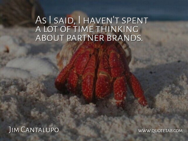 Jim Cantalupo Quote About Thinking, Partners, Said: As I Said I Havent...