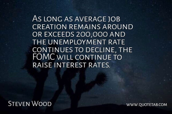 Steven Wood Quote About Average, Continues, Creation, Interest, Job: As Long As Average Job...