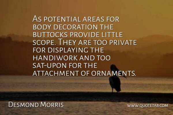 Desmond Morris Quote About Areas, Attachment, Body, Decoration, Displaying: As Potential Areas For Body...