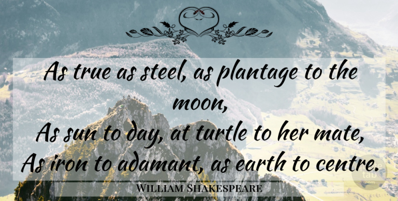 William Shakespeare Quote About Truth, Moon, Iron: As True As Steel As...