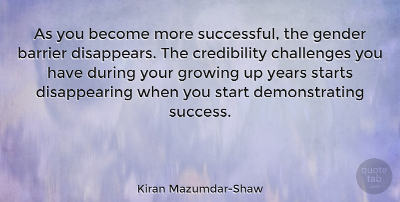 Kiran Mazumdar-Shaw Quote About Growing Up, Successful, Years: As You Become More Successful...