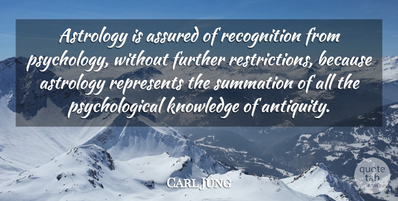 Carl Jung Quote About Astrology, Psychology, Recognition: Astrology Is Assured Of Recognition...