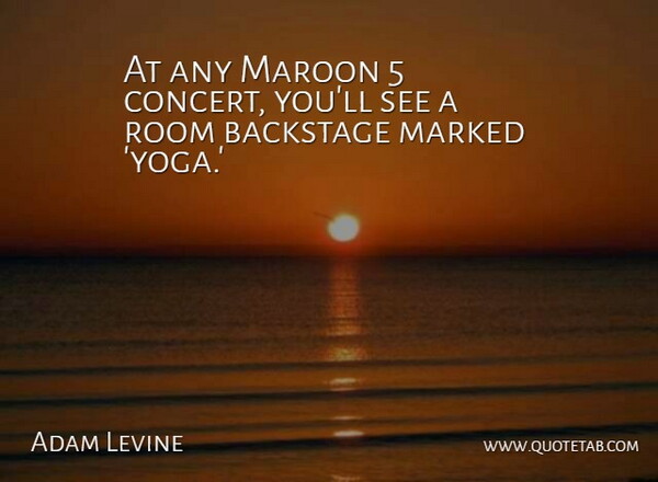 Adam Levine Quote About Yoga, Rooms, Concerts: At Any Maroon 5 Concert...