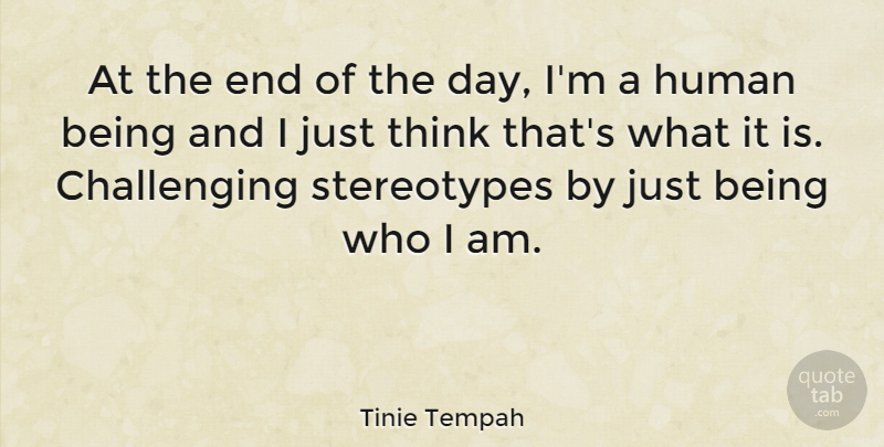 Tinie Tempah Quote About Thinking, Who I Am, Challenges: At The End Of The...