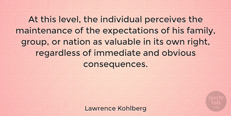 Lawrence Kohlberg Quote About Expectations, Maintenance, Levels: At This Level The Individual...
