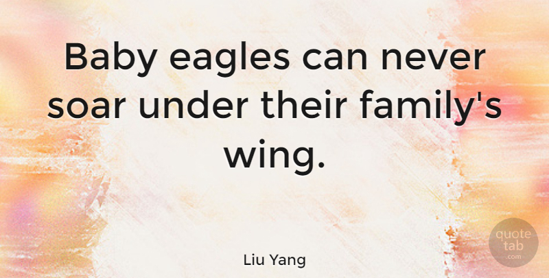 Liu Yang Quote About Baby, Wings, Eagles: Baby Eagles Can Never Soar...