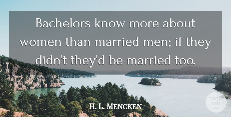 H. L. Mencken Quote About Funny, Anniversary, Marriage: Bachelors Know More About Women...