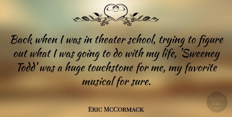 Eric McCormack Quote About School, Musical, Trying: Back When I Was In...