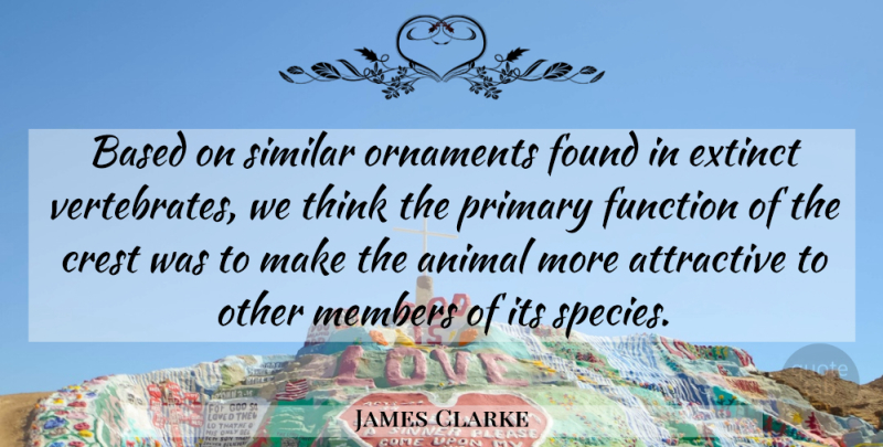 James Clarke Quote About Animal, Attractive, Based, Crest, Extinct: Based On Similar Ornaments Found...