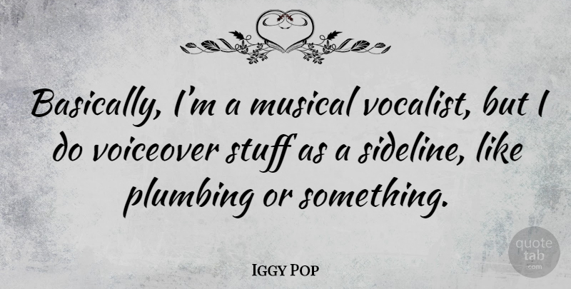 Iggy Pop Quote About Musical, Stuff, Plumbing: Basically Im A Musical Vocalist...