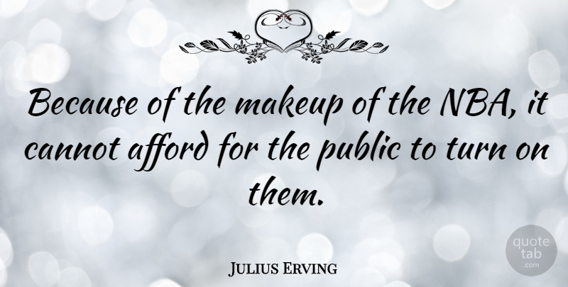 Julius Erving Quote About Makeup, Nba, Turns: Because Of The Makeup Of...