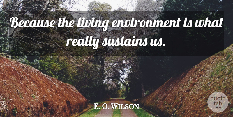 E. O. Wilson Quote About Environment: Because The Living Environment Is...