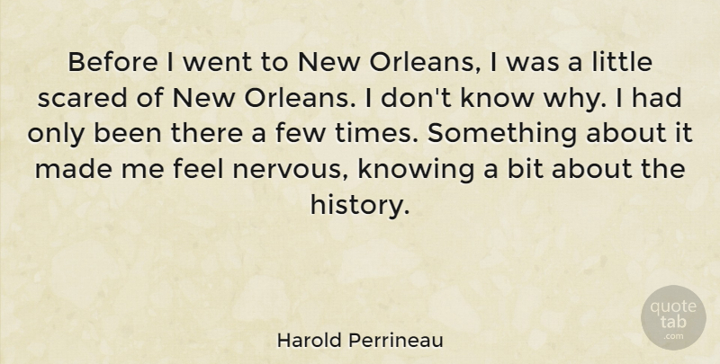 Harold Perrineau Quote About Knowing, New Orleans, Littles: Before I Went To New...
