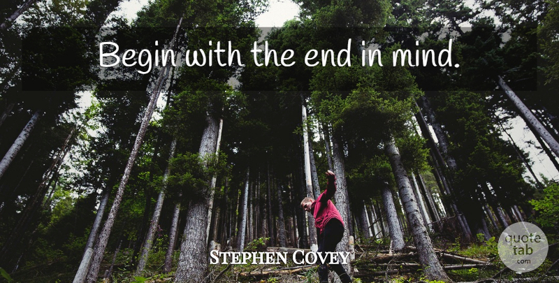 Stephen Covey Quote About Inspirational, Goal, Mind: Begin With The End In...