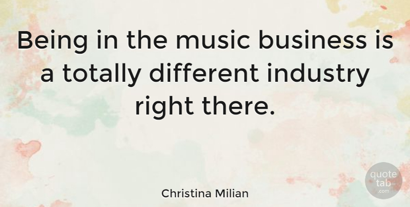 Christina Milian Quote About Different, Music Business, Industry: Being In The Music Business...