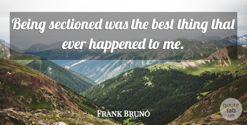 Frank Bruno Quote About I Love You, Break Up, Romantic: Being Sectioned Was The Best...