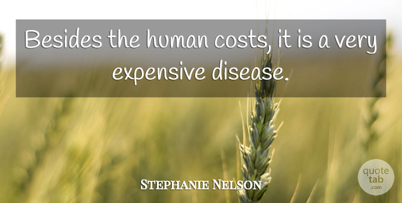 Stephanie Nelson Quote About Besides, Disease, Expensive, Human: Besides The Human Costs It...