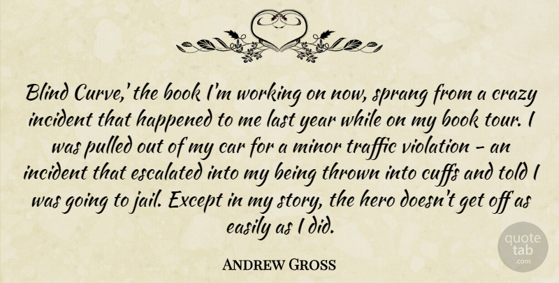Andrew Gross Quote About Crazy, Book, Hero: Blind Curve The Book Im...