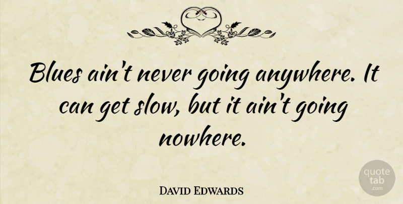 David Edwards Quote About undefined: Blues Aint Never Going Anywhere...