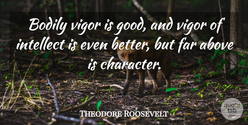 Theodore Roosevelt Quote About Character, Vigor, Intellect: Bodily Vigor Is Good And...