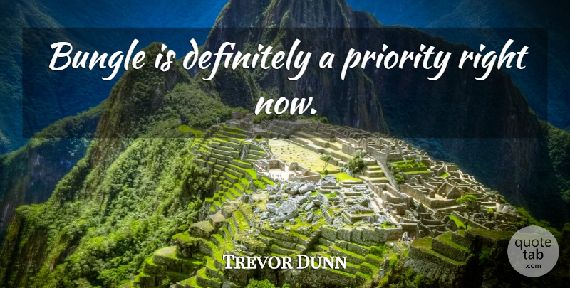 Trevor Dunn Quote About Priorities, Right Now: Bungle Is Definitely A Priority...