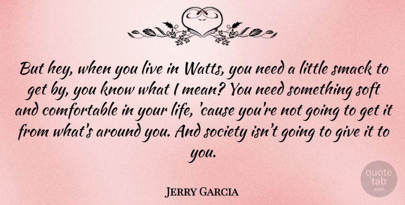 Jerry Garcia Quote About Mean, Giving, Needs: But Hey When You Live...