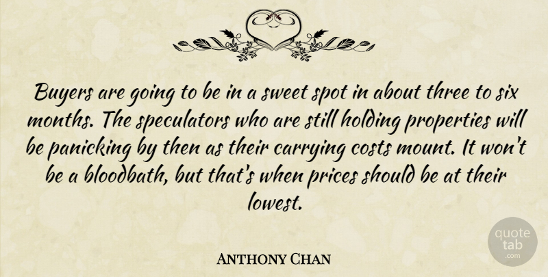 Anthony Chan Quote About Buyers, Carrying, Costs, Holding, Prices: Buyers Are Going To Be...