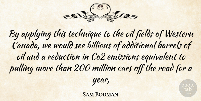 Sam Bodman Quote About Additional, Applying, Barrels, Billions, Canada: By Applying This Technique To...