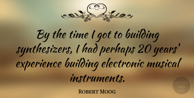 Robert Moog Quote About Electronic, Experience, Musical, Perhaps, Time: By The Time I Got...