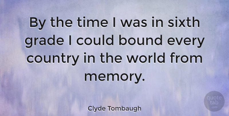 Clyde Tombaugh Quote About Country, Memories, World: By The Time I Was...