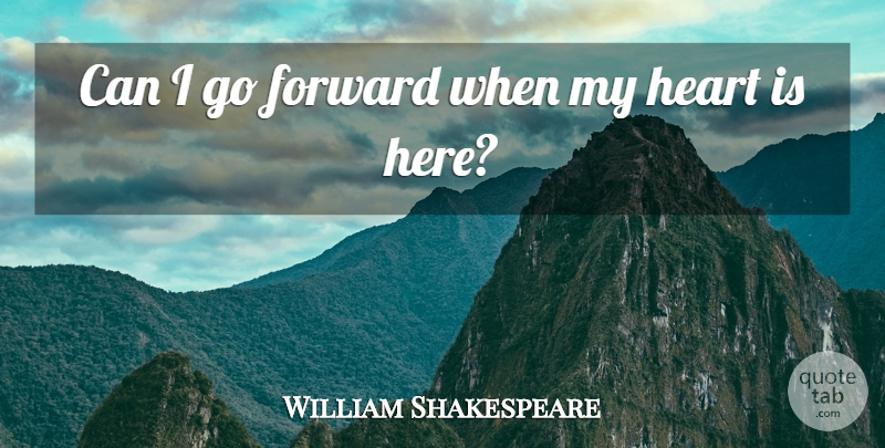 William Shakespeare Quote About Heart, My Heart, Romeo And Juliet Play: Can I Go Forward When...