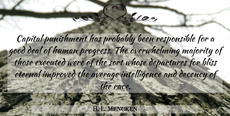 H. L. Mencken Quote About Race, Average, Punishment: Capital Punishment Has Probably Been...